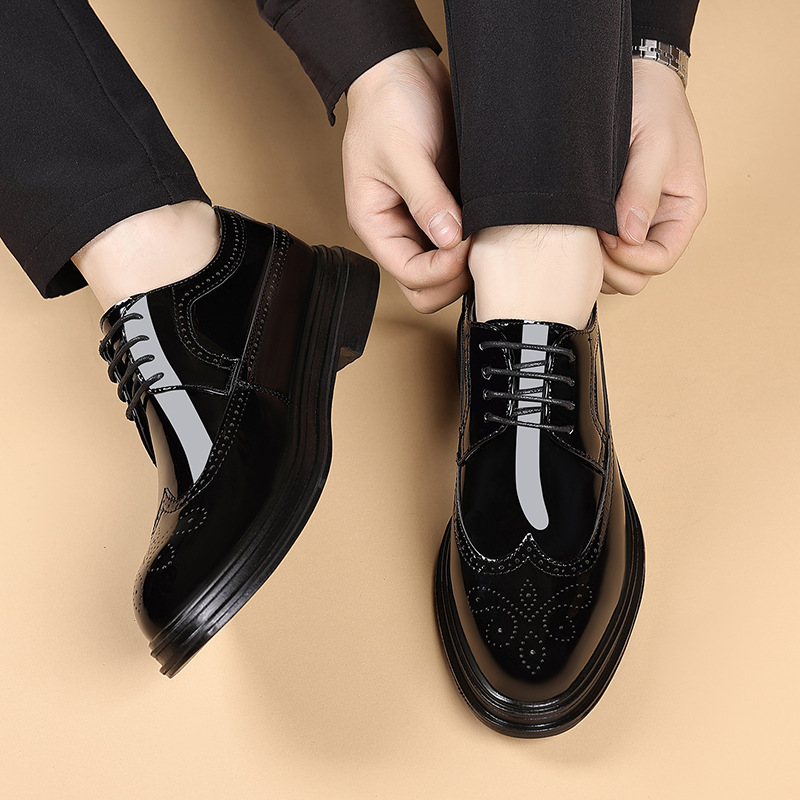 Men's Patent Leather Brogue Dr - đánh giá và giá Men Shoes For Wedding