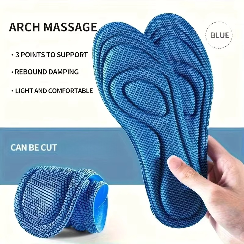 4 PCS  Sports Massage Insole M - đánh giá và giá Men'S Shoes With Memory Foam