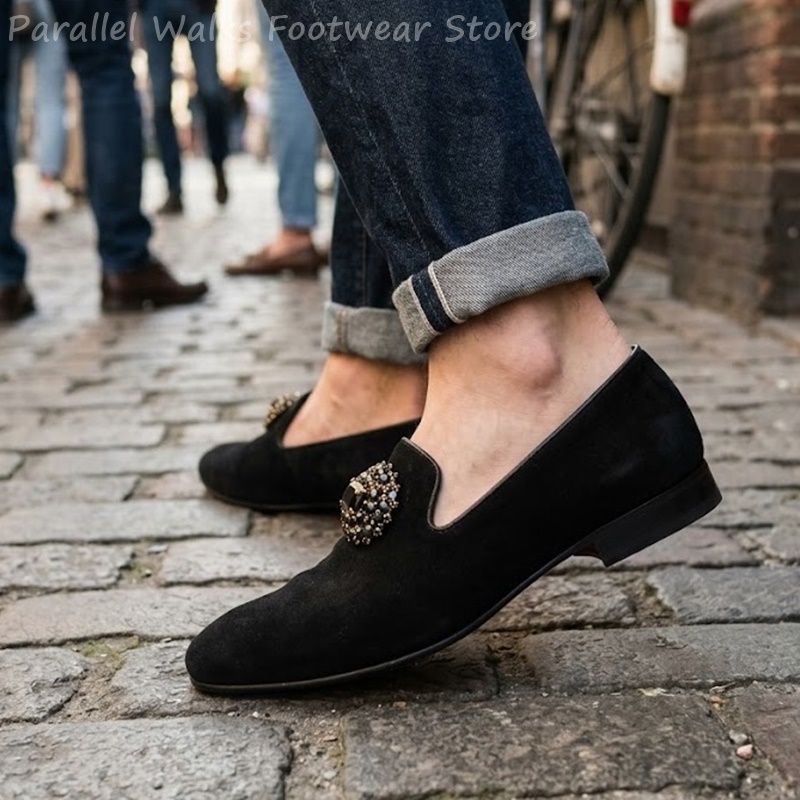Men Suede Loafers Rhinestone C - đánh giá và giá Men Shoes For Wedding