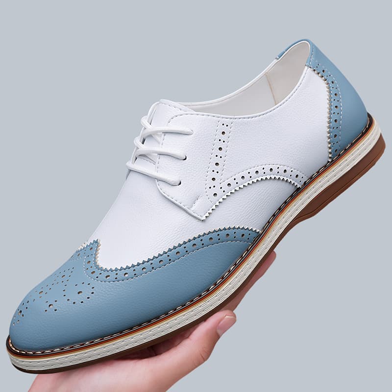 Mens White Blue Two Tone Brogu - đánh giá và giá Men'S Shoes Hush Puppies