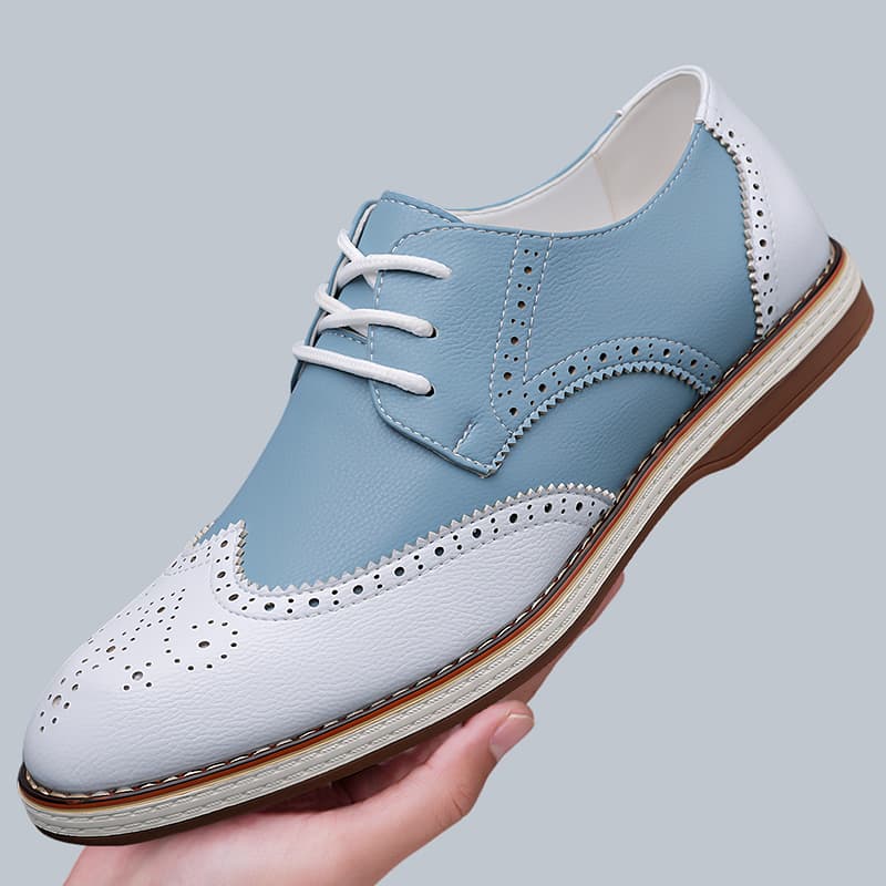 Mens White Blue Two Tone Brogu - đánh giá và giá Men'S Shoes Hush Puppies