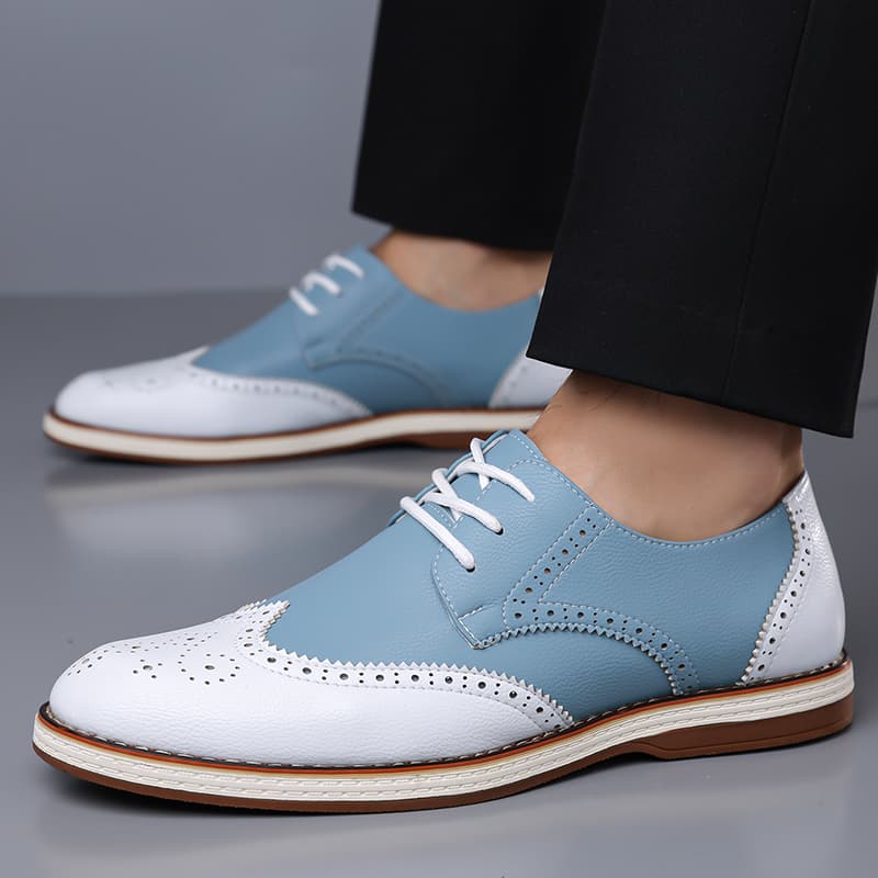 Mens White Blue Two Tone Brogu - đánh giá và giá Men'S Shoes Hush Puppies