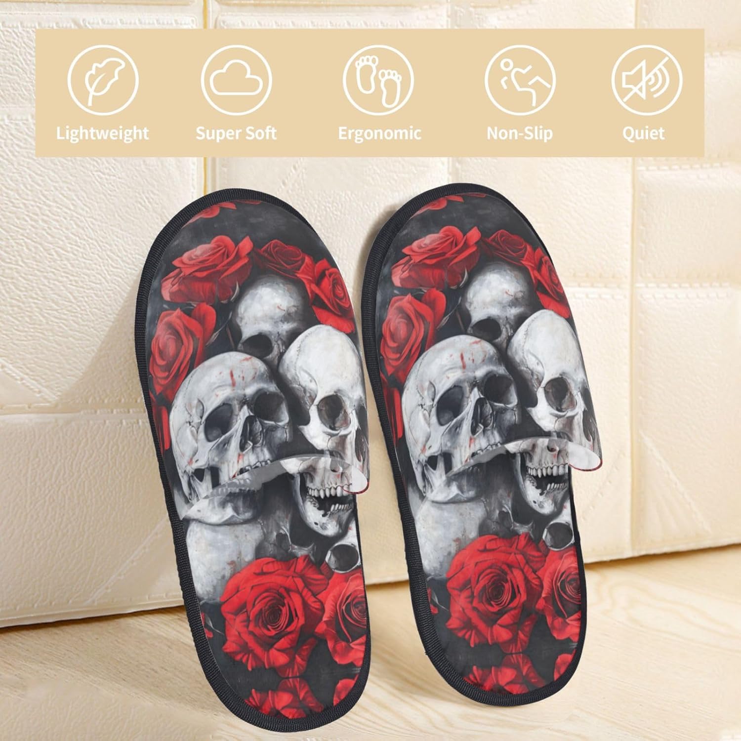 Skull and Red Rose printing Fa - đánh giá và giá Men Shoes Red