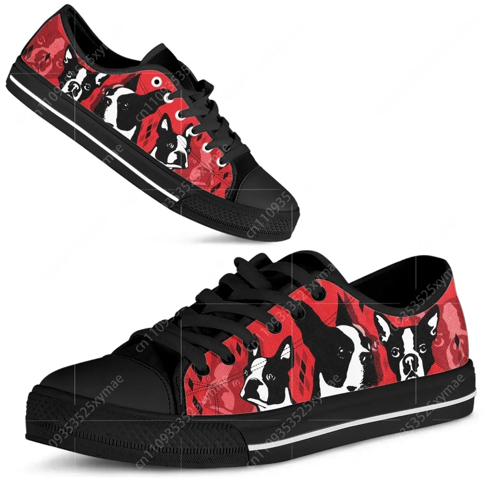 Red Boston Terrier Print Shoes - đánh giá và giá Men Shoes Red
