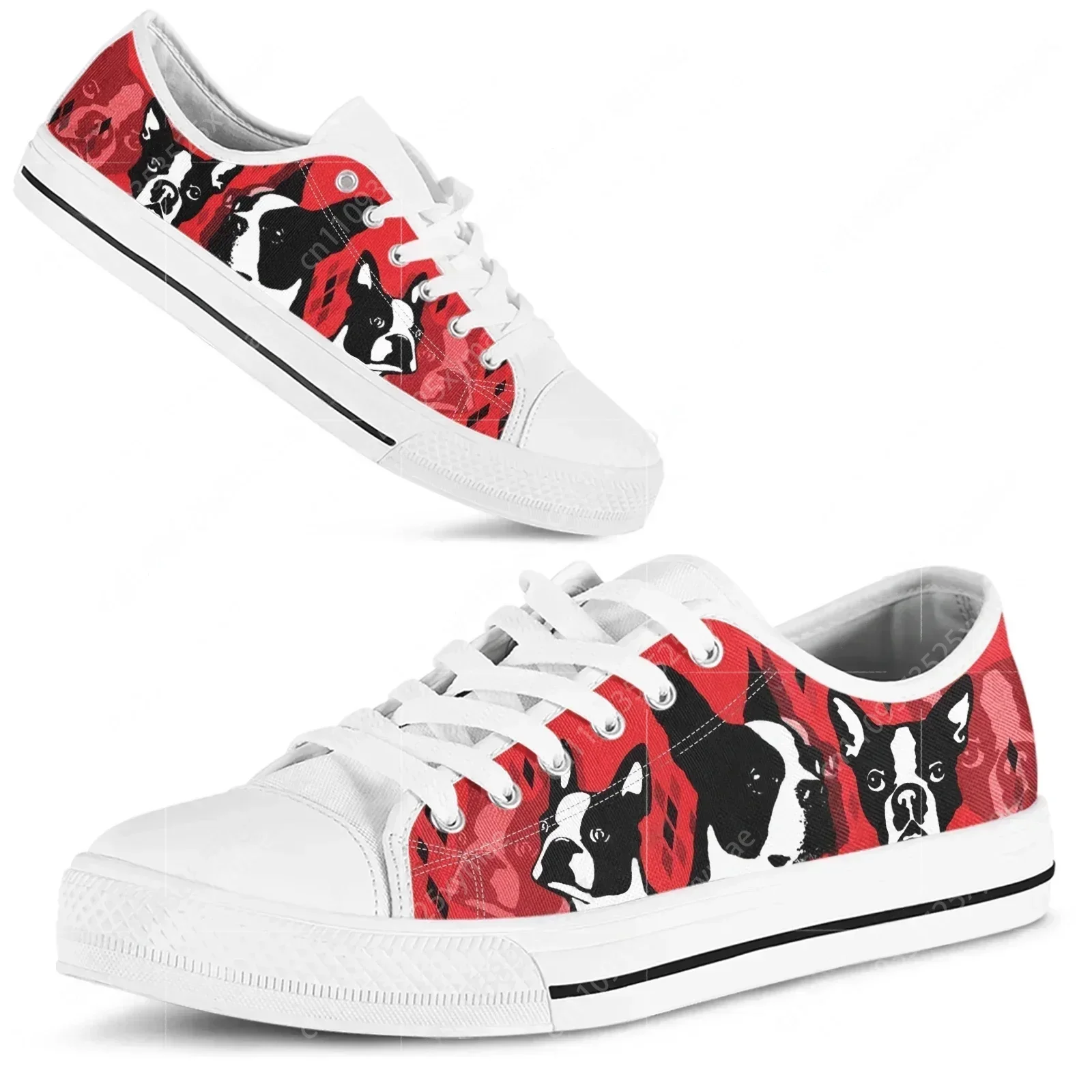 Red Boston Terrier Print Shoes - đánh giá và giá Men Shoes Red